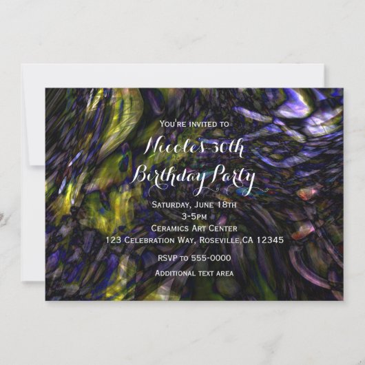 Invitation Art abstrait moderne éclaboussure de couleur fête (Devant)
