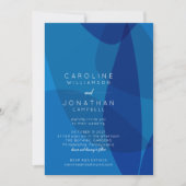Invitation Art Abstrait moderne en Bleu Unique Mariage tendan (Devant)