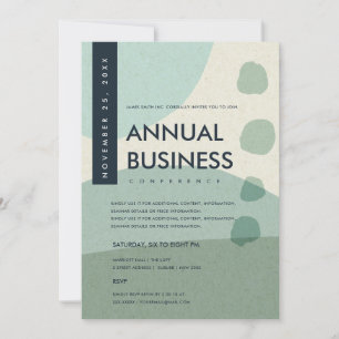 INVITATION ART ABSTRAIT MODERNE ÉVÉNEMENT DE CONFÉRENCE BLEU 