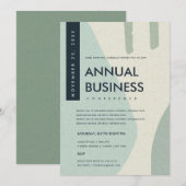 INVITATION ART ABSTRAIT MODERNE ÉVÉNEMENT DE CONFÉRENCE BLEU  (Devant / Derrière)