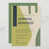 INVITATION ART ABSTRAIT MODERNE ÉVÉNEMENT DE CONFÉRENCE VERT (Devant / Derrière)