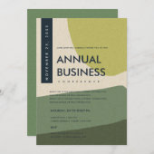 INVITATION ART ABSTRAIT MODERNE ÉVÉNEMENT DE CONFÉRENCE VERT  (Devant / Derrière)