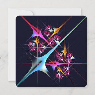 Invitation Art abstrait moderne floral rose motif couleur #01