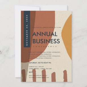 INVITATION ART ABSTRAIT MODERNE ORANGE ROUILLE ÉVÉNEMENT DE C