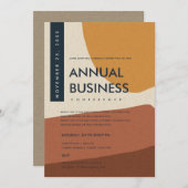 INVITATION ART ABSTRAIT MODERNE ORANGE ROUILLE ÉVÉNEMENT DE C (Devant / Derrière)