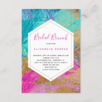 Art abstrait moderne rose turquoise or nuptiale do