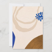 Invitation Art Abstrait moderne Sable unique et Mariage bleu (Dos)