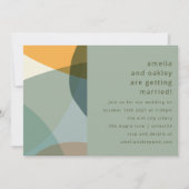 Invitation Art Abstrait moderne Vert Sage Turquoise Mariage u (Devant)