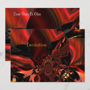 Invitation Art Abstrait Soie Bijoux En Rouge