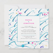 Invitation Art Abstrait tropical vague peu profonde mariage p (Devant)