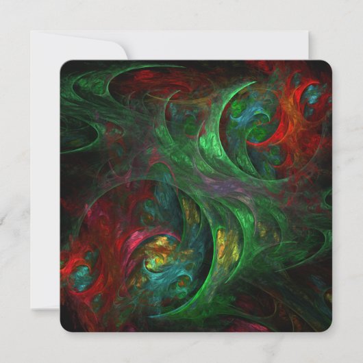 Invitation Art abstrait vert Genèse (Devant)