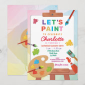 Invitation Art Anniversaire Peinture Fête Peinture Artisanat (Devant / Derrière)