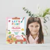 Invitation Art Anniversaire Peinture Party Peinture Artisanat (Debout devant)