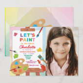 Invitation Art Anniversaire Peinture Party Peinture Artisanat (Devant / Derrière)