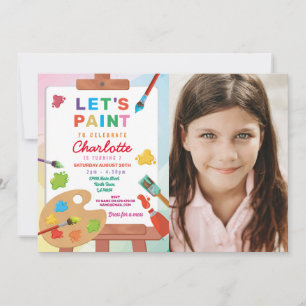 Invitation Art Anniversaire Peinture Party Peinture Artisanat