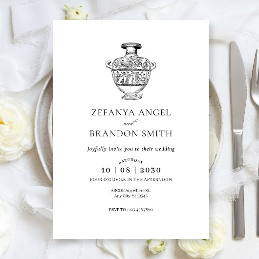 Invitation art antique vase grec