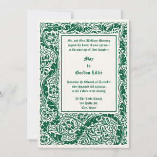 Invitation Art & Artisanat Style 1905 Floral Foliage Mariage
