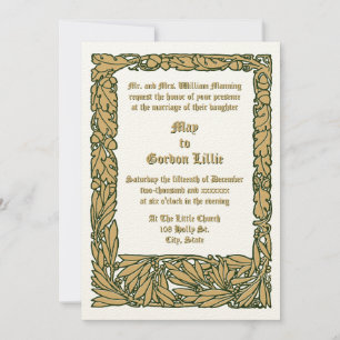 Invitation Art & Artisanat Style Acorns & Chêne frontière Feu