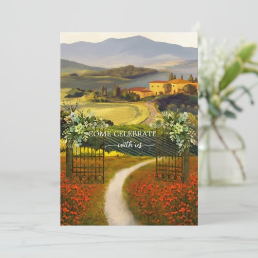 Invitation Art artistique Mariage italien toscan (Debout devant)