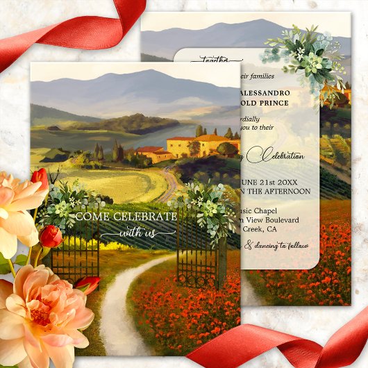 Invitation Art artistique Mariage italien toscan