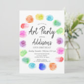 Invitation Art Birthday Invitation, Peinture Birthday Invitat (Debout devant)