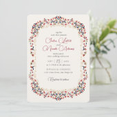 Invitation Art Botanique de luxe Floral Paisley Mariage photo (Debout devant)