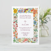 Invitation Art botanique floral Mariage frontalier multicolor (Debout devant)