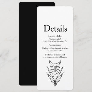 Invitation Art botanique minimaliste en ligne florale monochr