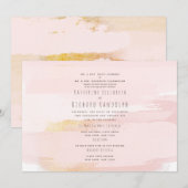Invitation Art contemporain moderne Blush/Mariage d'or II (Devant / Derrière)