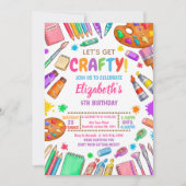 Invitation Art Craft Paint Birthday Party (Devant)