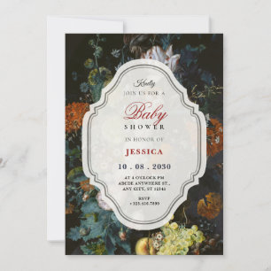 Invitation Art de bouquet floral rustique vintage pour baby s