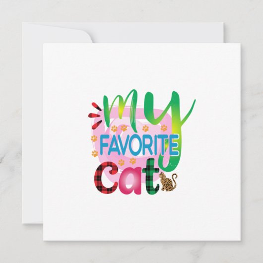 Invitation Art de chat Mon chat préféré (Devant)