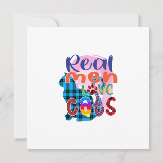 Invitation Art de chat que les vrais hommes aiment (Devant)