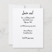 Invitation Art de coq : Cadeaux de dentelle noirs de poulet (Dos)