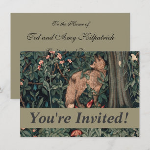 Invitation Art de faune de renard de verdure de William Morri