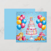 Invitation Art de fête d'anniversaire coloré (Devant / Derrière)