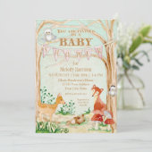 Invitation Art de hibou de lapin de Fox de cerfs communs (Debout devant)