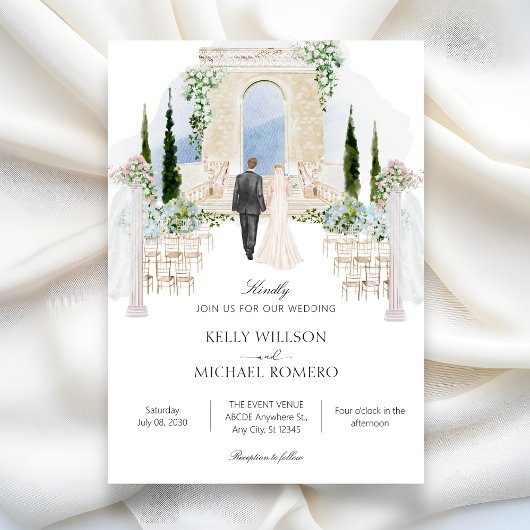 Invitation art de la cérémonie de mariage
