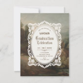 Invitation art de la graduation vintage (Devant)