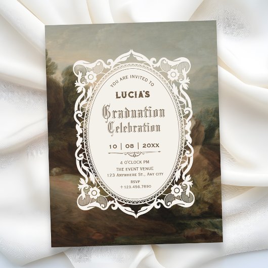 Invitation art de la graduation vintage