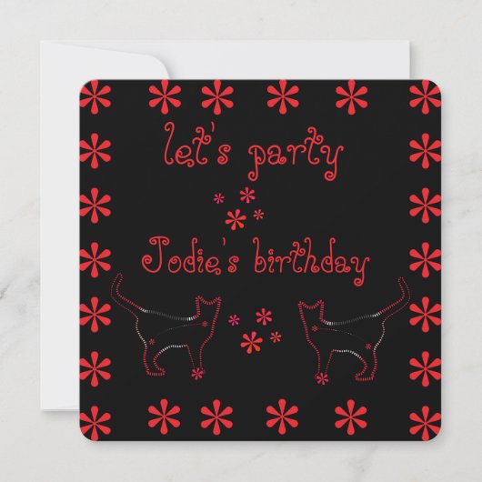 Invitation art de la ligne chat (Devant)