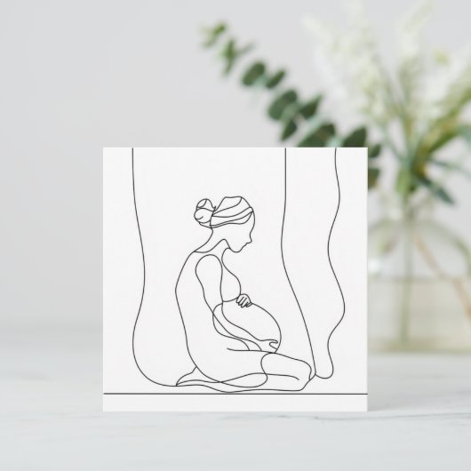 Invitation Art de la ligne de grossesse (Debout devant)