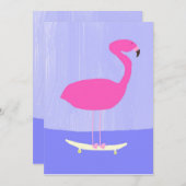 Invitation art de la peinture flamingo (Devant / Derrière)