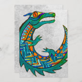 Invitation Art de l'alligator tribal (Devant / Derrière)