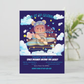 Invitation Art de l'avion pilote Ourson (Debout devant)