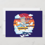 Invitation Art de l'avion pilote Ourson (Dos)