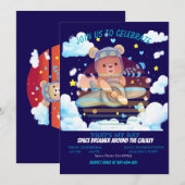 Invitation Art de l'avion pilote Ourson (Devant / Derrière)