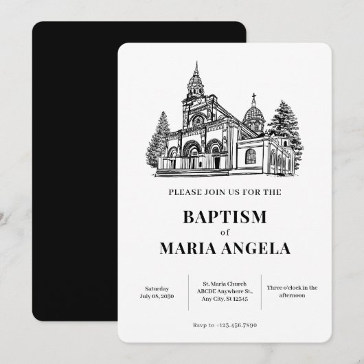 Invitation Art de l'église minimaliste  (Devant / Derrière)