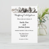 Invitation Art de licorne d'animal mignon éléphant lion zoo (Debout devant)