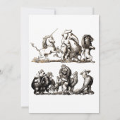 Invitation Art de licorne d'animal mignon éléphant lion zoo (Dos)